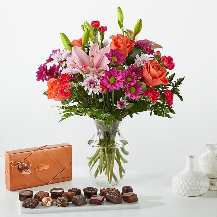 product image for Light of My Life Bouquet and Chocolate Bundle