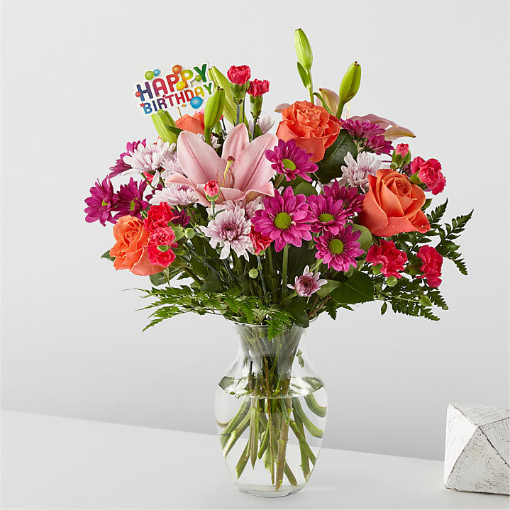 product image for Light of My Life Bouquet & Happy Birthday Topper