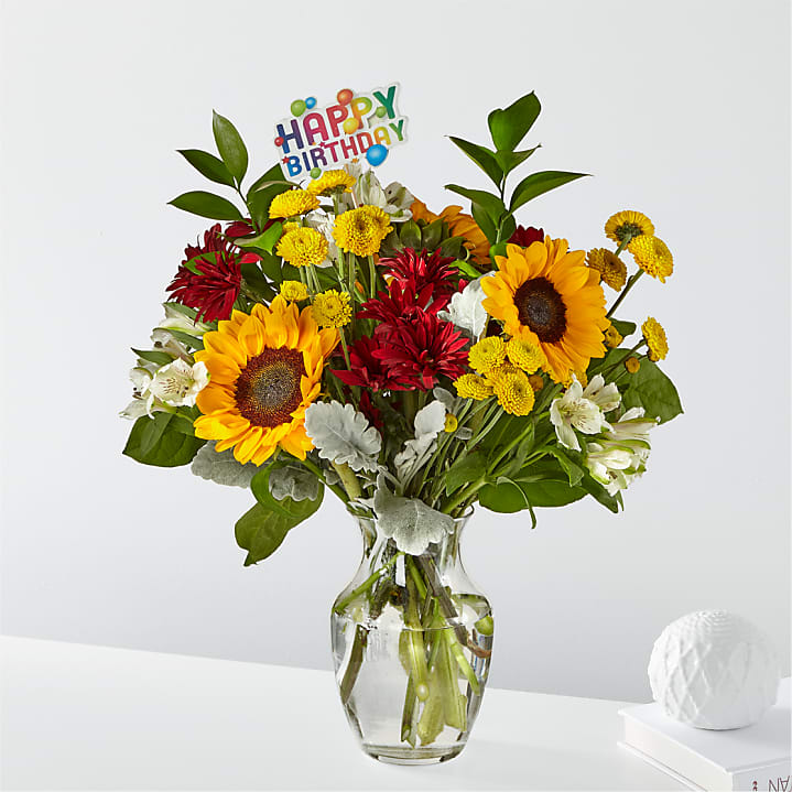 product image for Prairie Sunrise Bouquet & Happy Birthday Topper